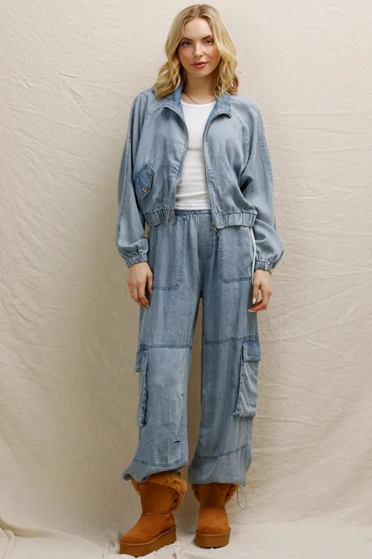 Tati Denim Cargo Pants sold by En Creme