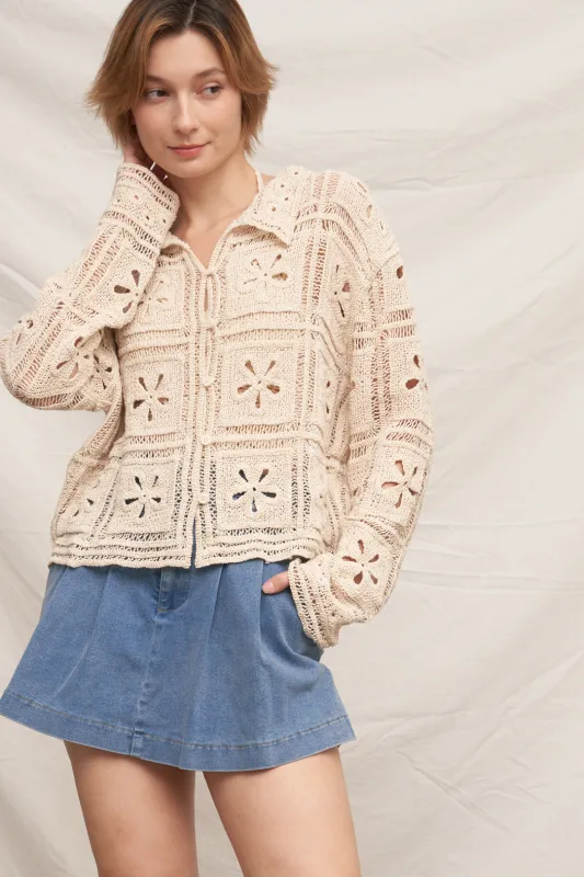Bonnie Crochet Cardigan sold by En Creme