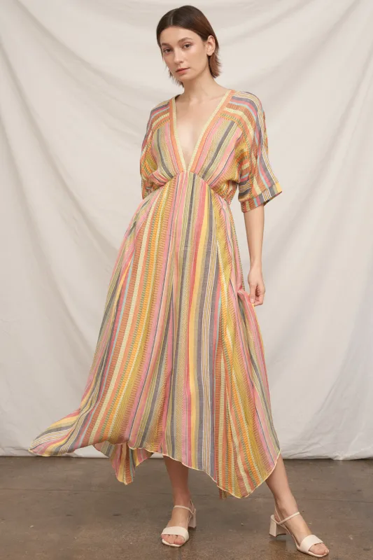 Jenny Stripe Midi Dress made by En Creme