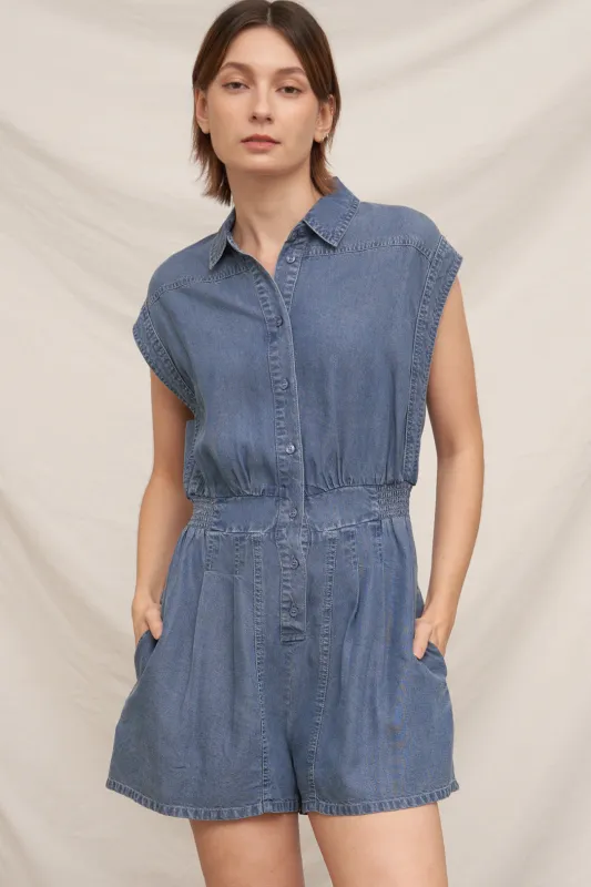 Anya Denim Romper made by En Creme