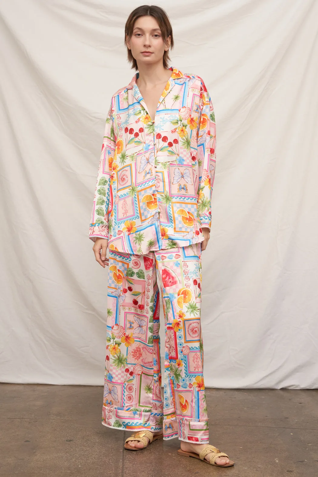 Santorini Satin Button Down sold by En Creme product image thumbnail 4