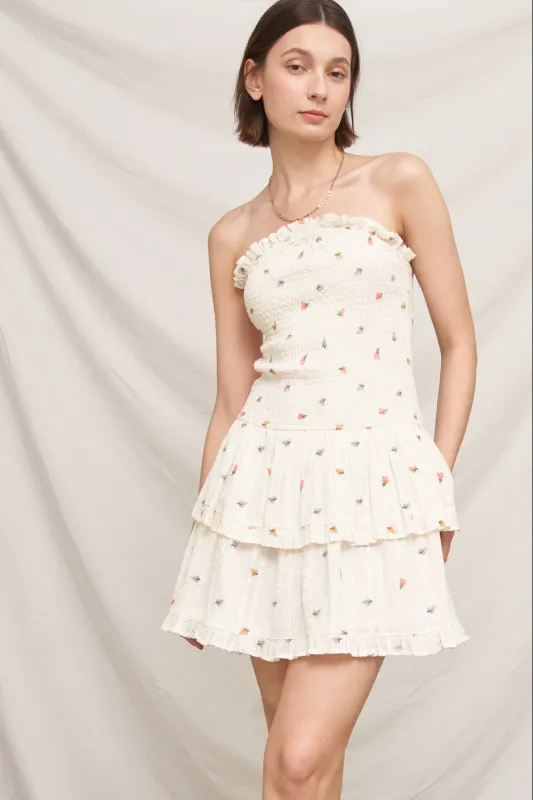 Genoa Smocked Mini Dress made by En Creme
