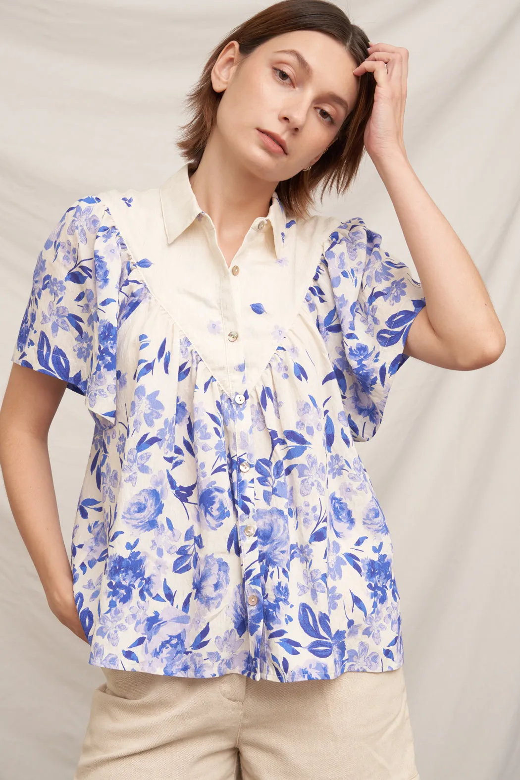 Majolica Button Down sold by En Creme