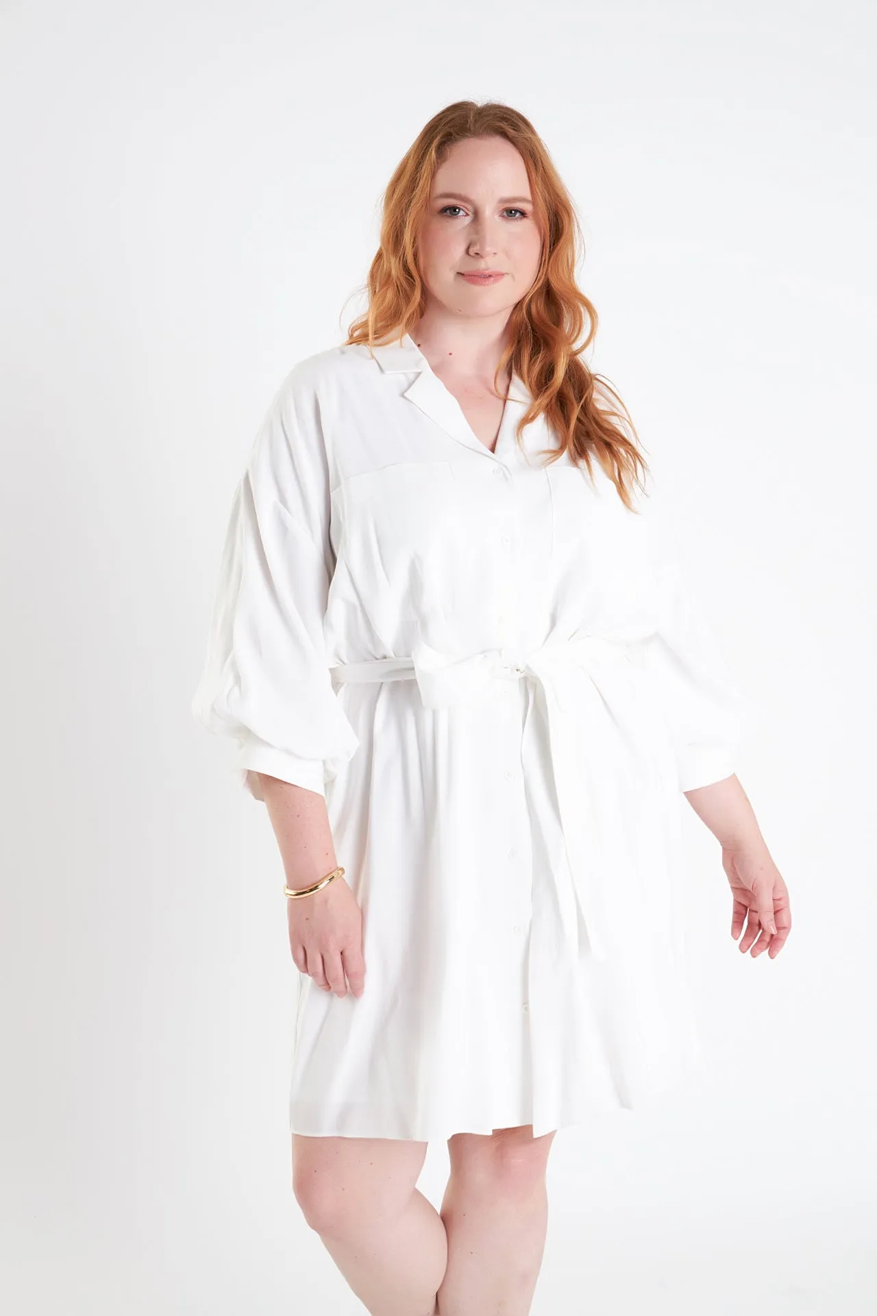 Blouson Sleeve Belted Shirt Dress sold by Endless Rose product image thumbnail 5