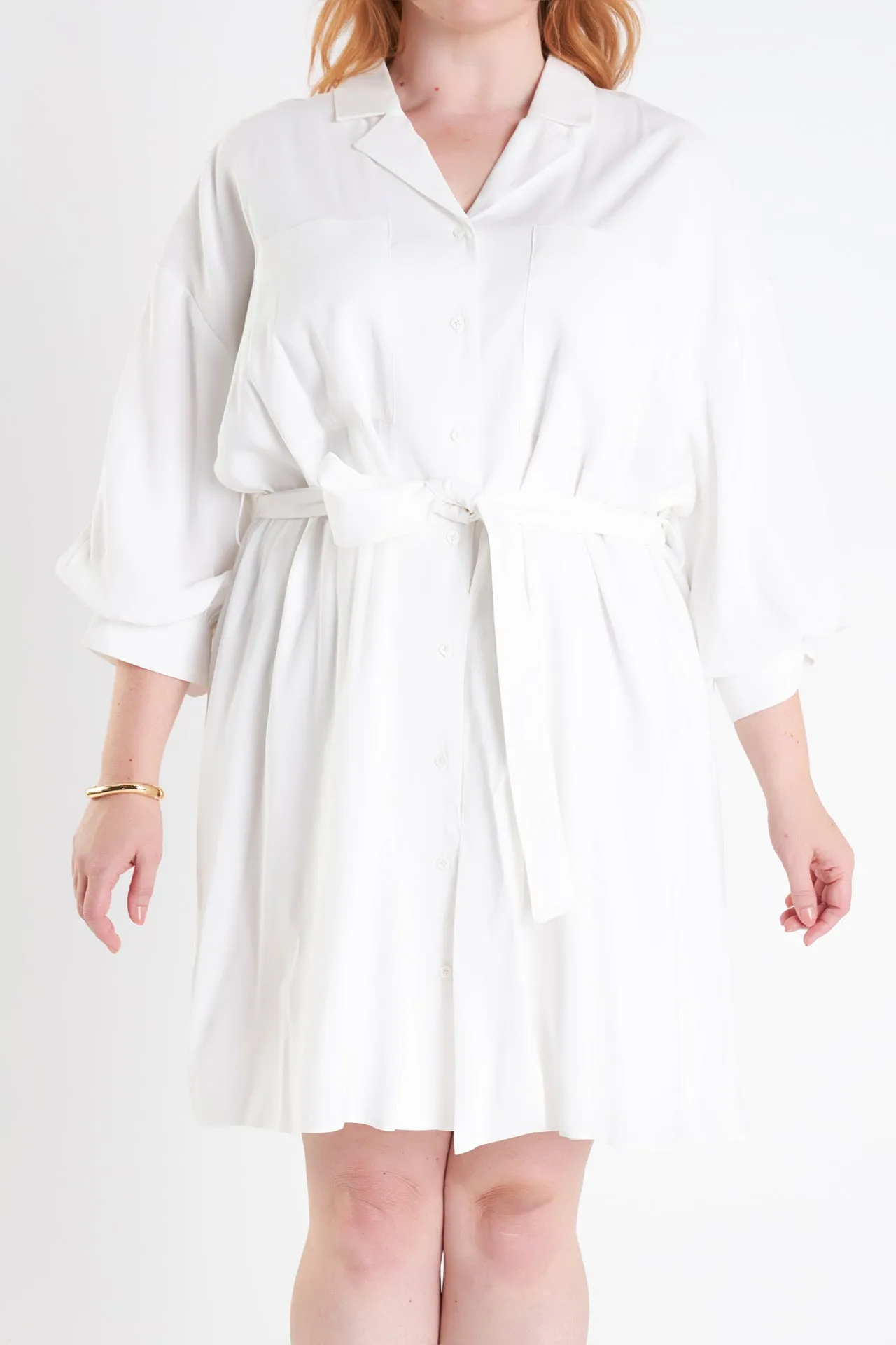 Blouson Sleeve Belted Shirt Dress sold by Endless Rose product image thumbnail 2