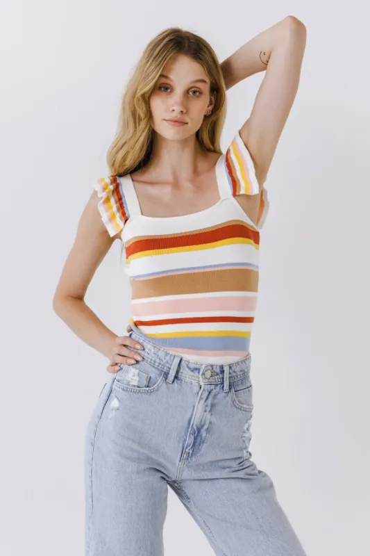 Multi Stripe Knit Tank Top sold by Endless Rose