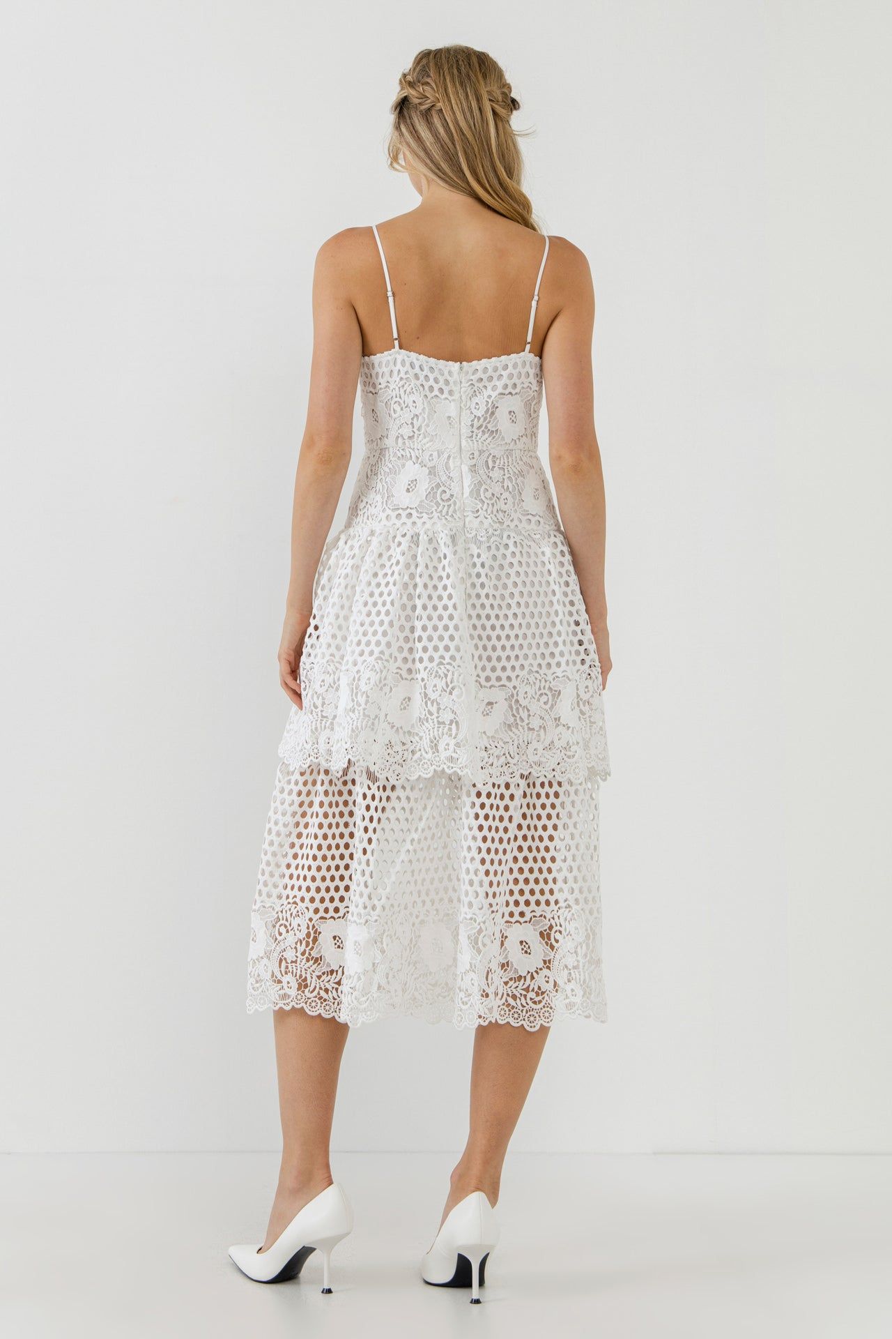 Lace Cami Tiered Midi Dress sold by Endless Rose product image thumbnail 4