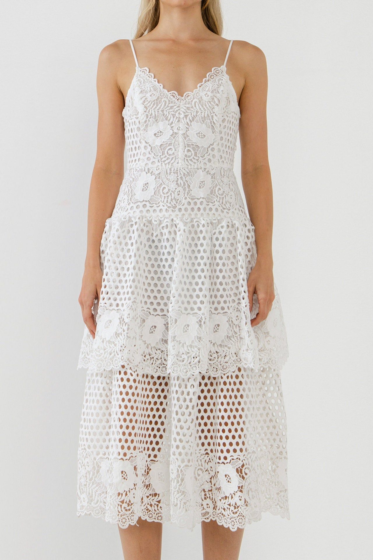 Lace Cami Tiered Midi Dress sold by Endless Rose product image thumbnail 5