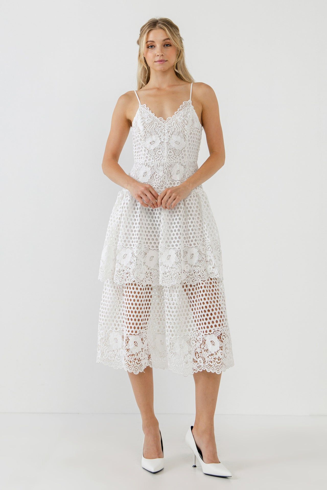 Lace Cami Tiered Midi Dress sold by Endless Rose product image thumbnail 2