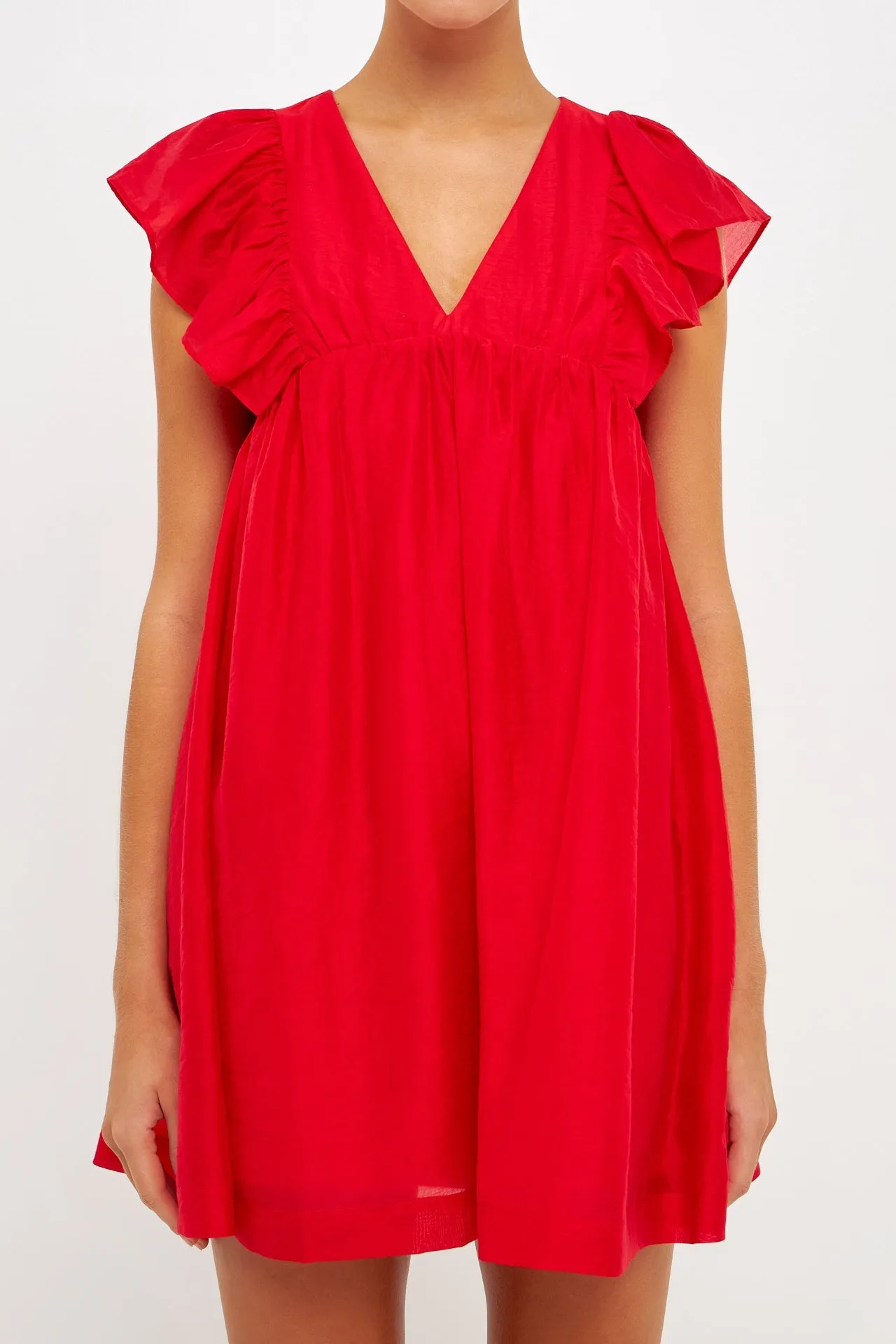 Ruffled V Neck Mini Flounce Dress sold by Endless Rose product image thumbnail 2