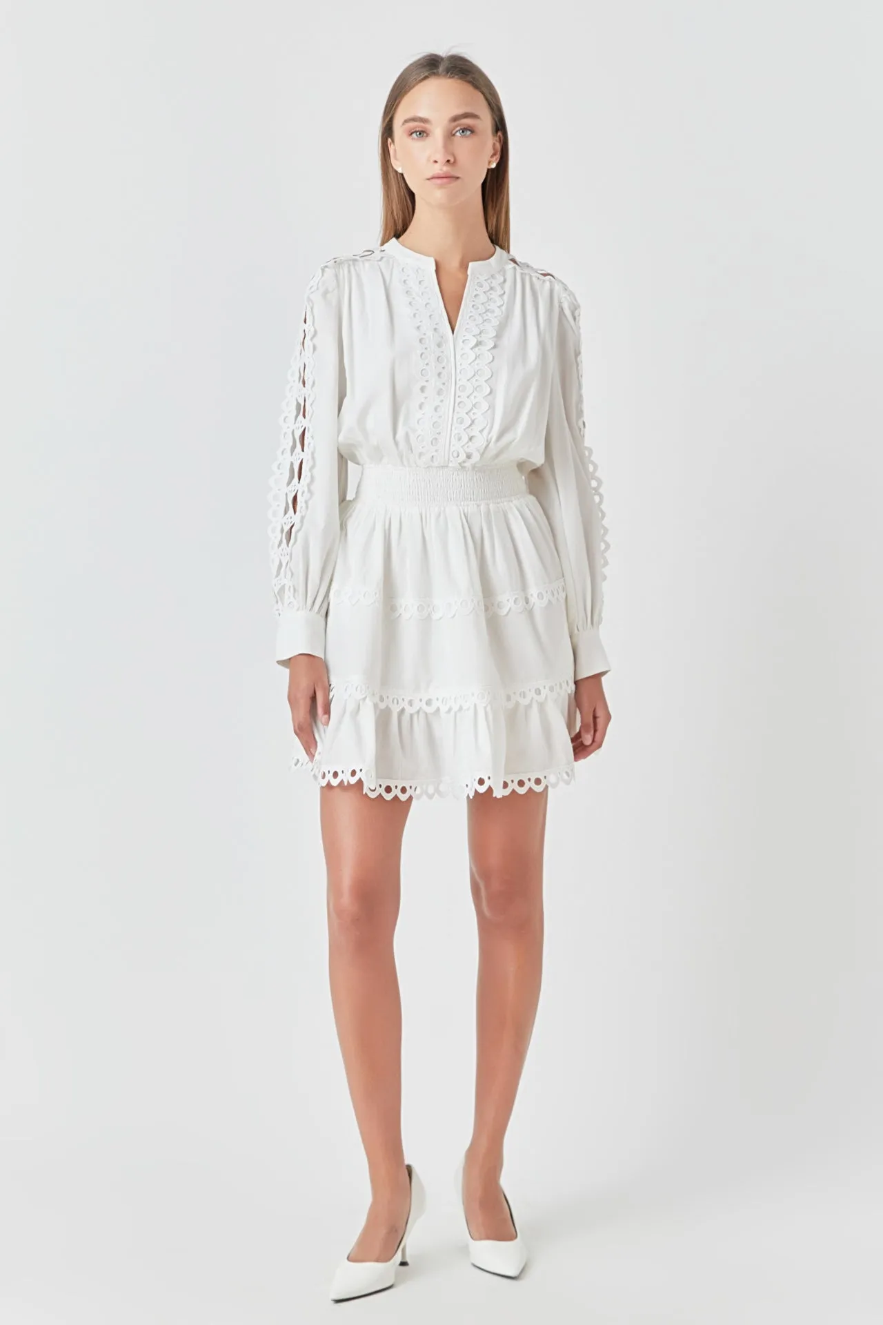 Lace Trim Mini Dress sold by Endless Rose