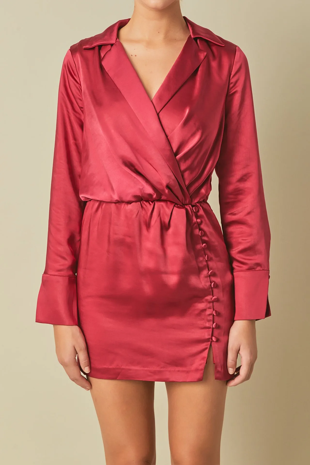 Long Sleeve Satin Mini Dress sold by Endless Rose product image thumbnail 2