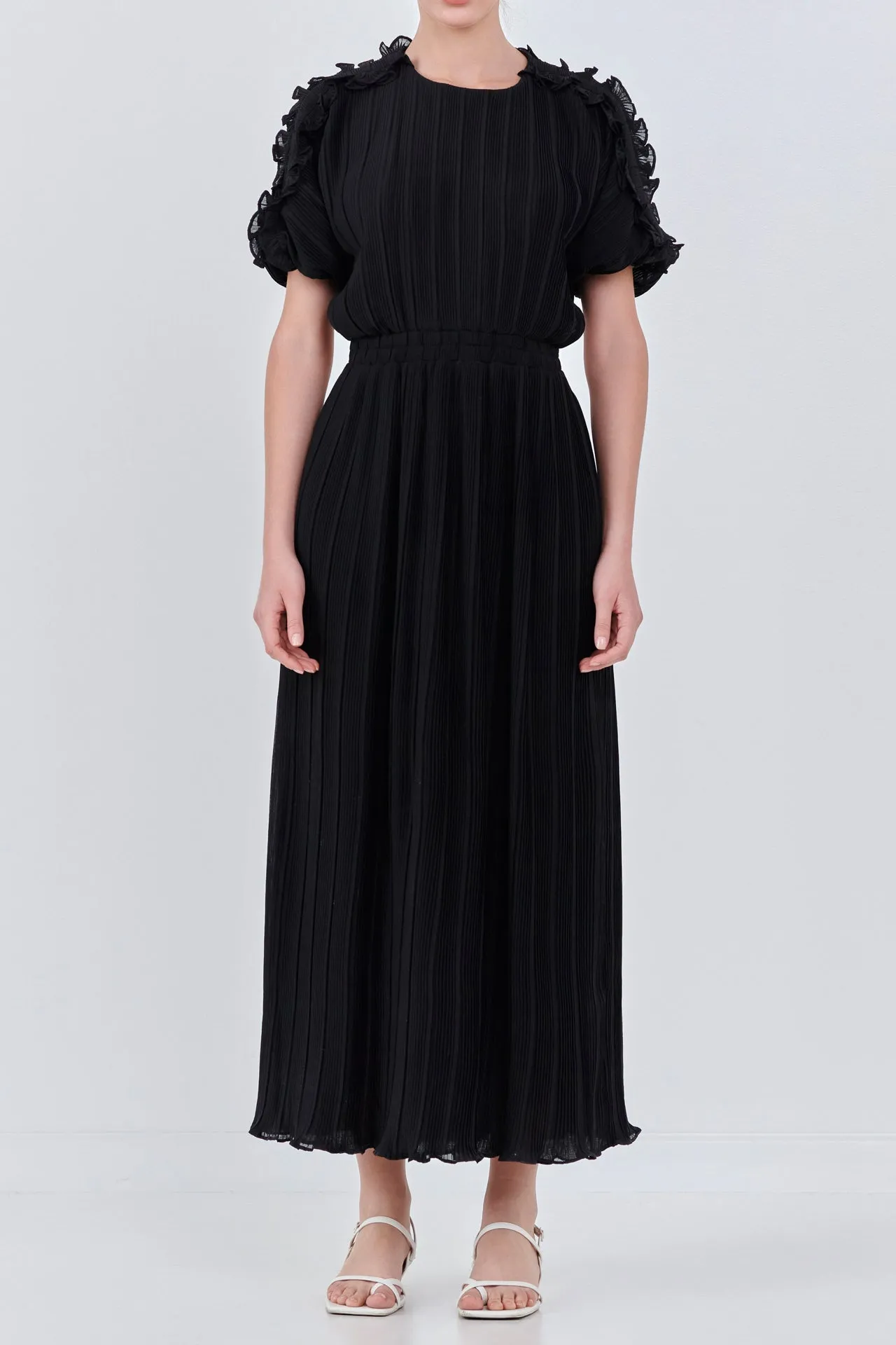 Chiffon Plisse Back Cutout Maxi Dress sold by Endless Rose product image thumbnail 2