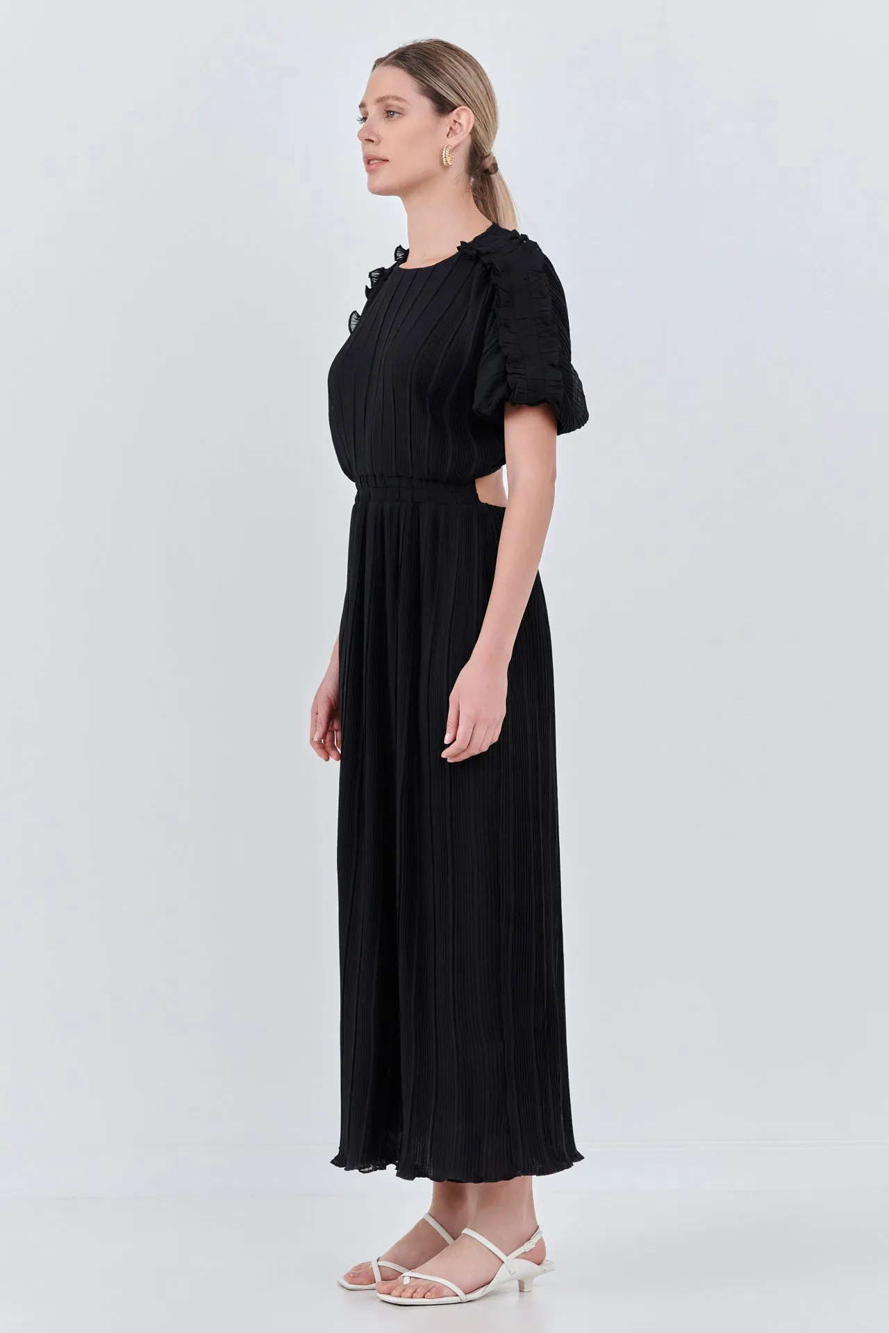Chiffon Plisse Back Cutout Maxi Dress sold by Endless Rose product image thumbnail 3