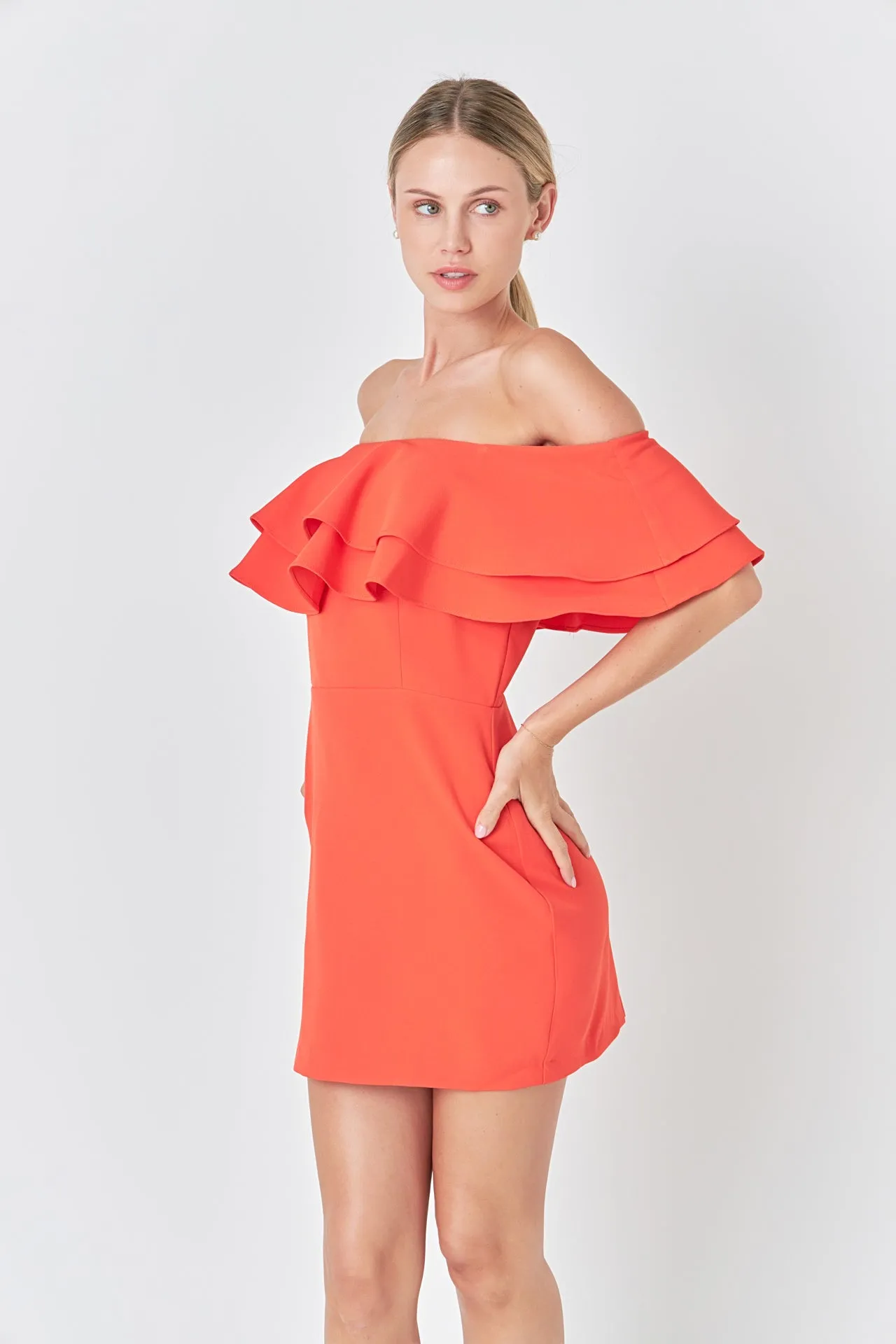 Ruffled Off Shoulder Mini Dress - Final Sale sold by Endless Rose product image thumbnail 5