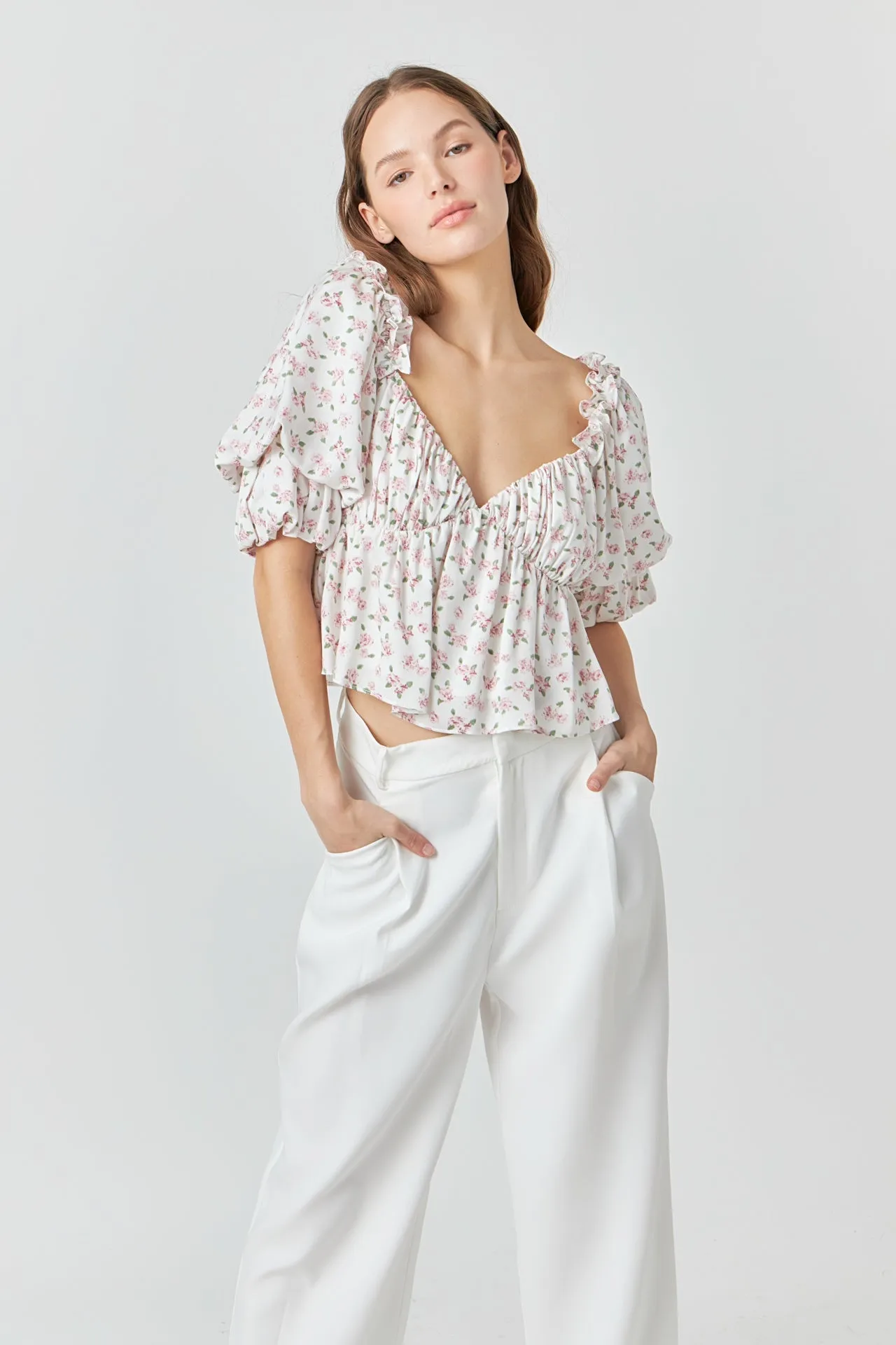 Floral Print Satin Top sold by Endless Rose product image thumbnail 5