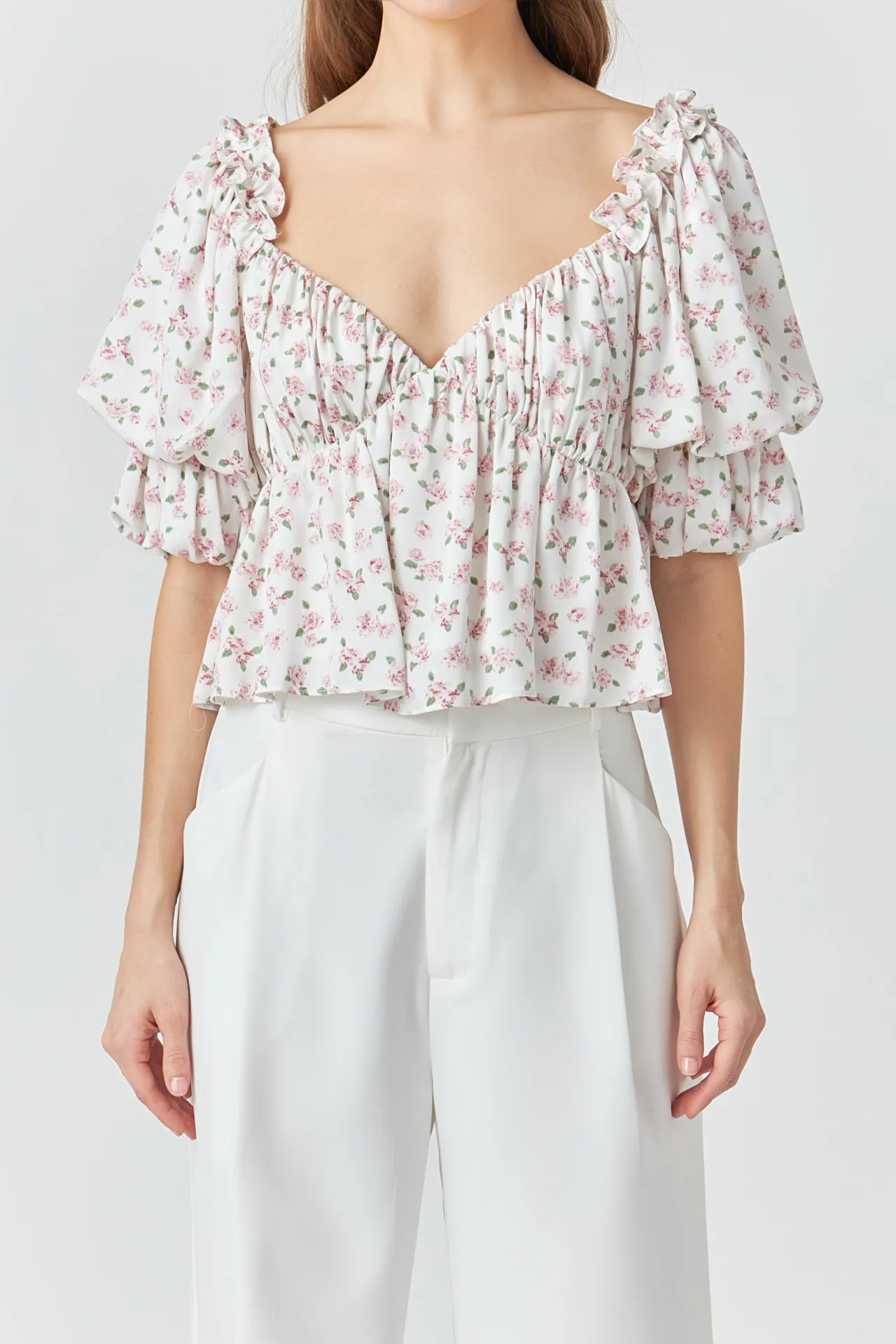 Floral Print Satin Top sold by Endless Rose product image thumbnail 2