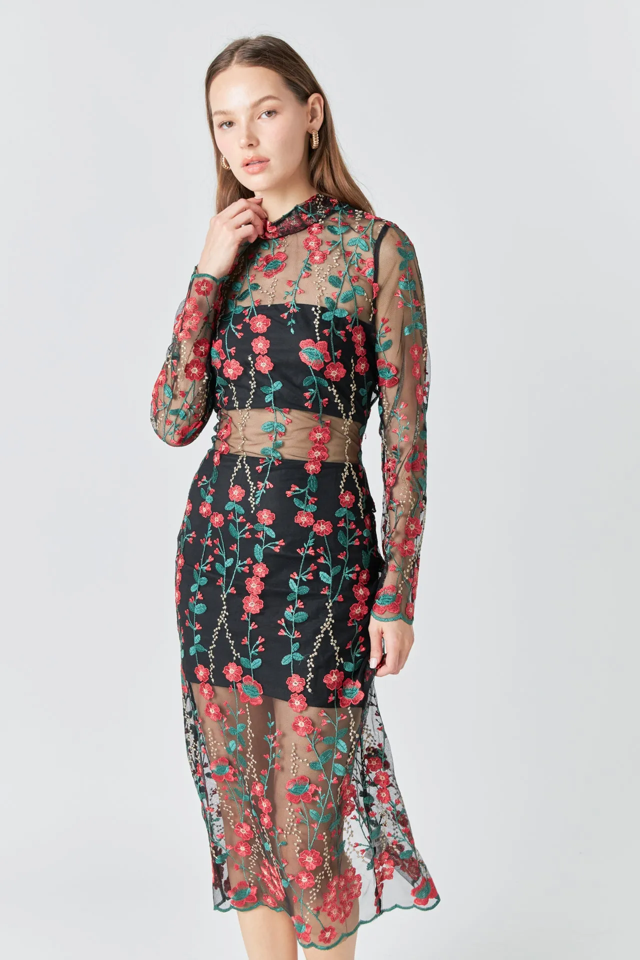 Floral Embroidered Midi Dress sold by Endless Rose product image thumbnail 5