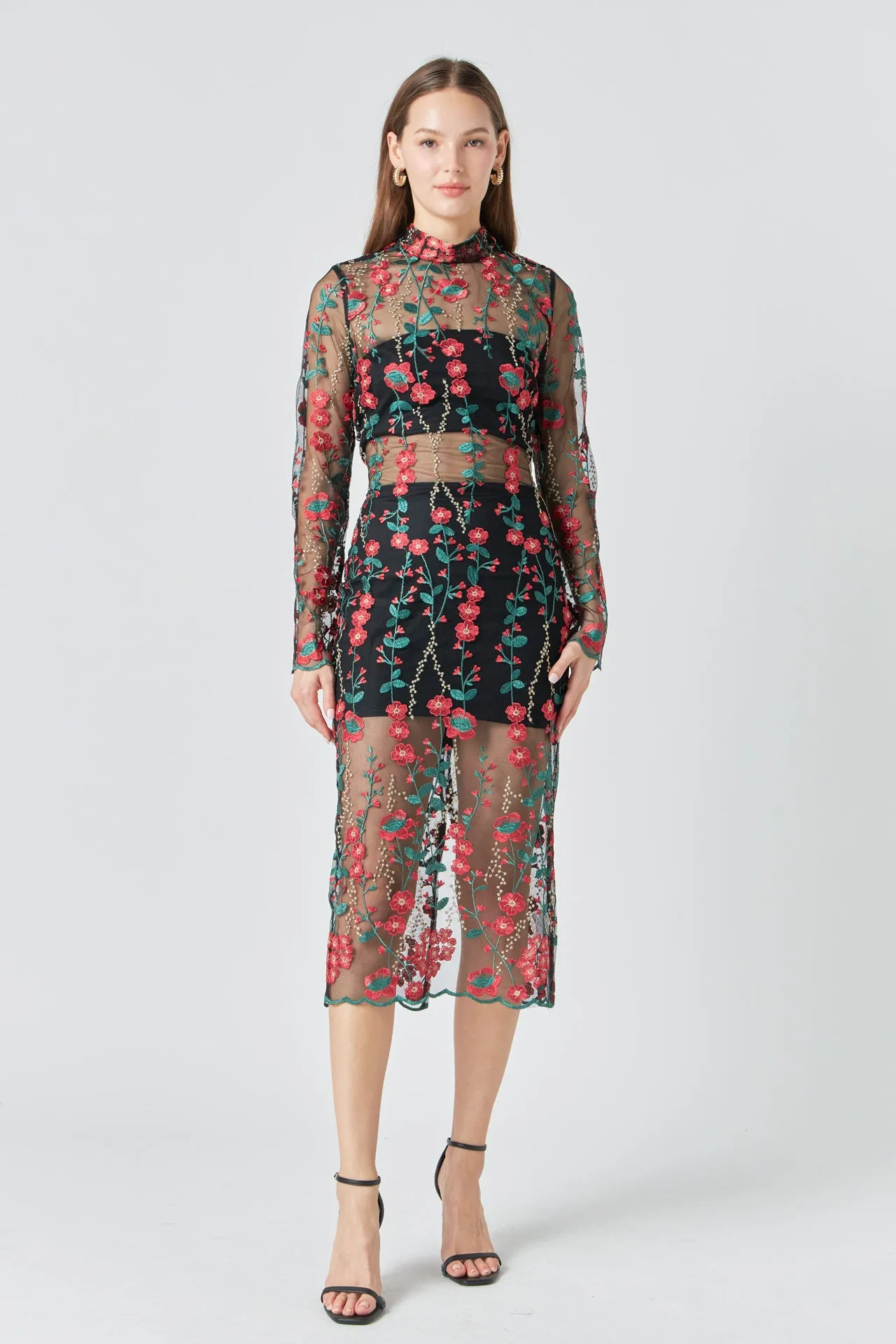 Floral Embroidered Midi Dress sold by Endless Rose