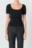 Ribbed Short Sleeve Top sold by Endless Rose