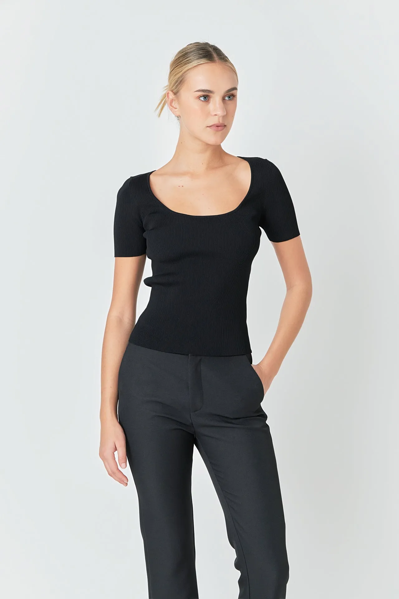 Ribbed Short Sleeve Top sold by Endless Rose product image thumbnail 5