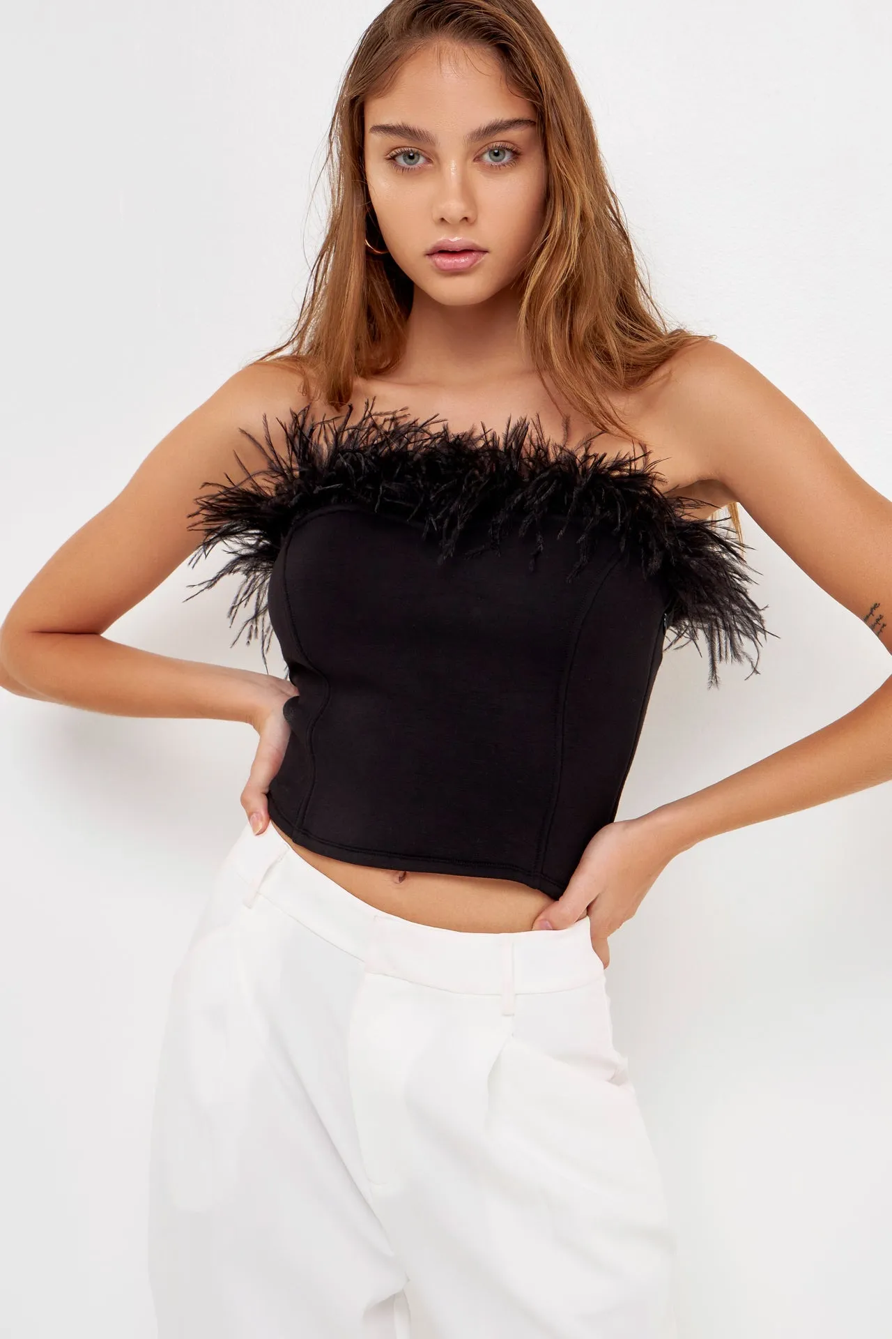 Strapless Knit Feather Top sold by Endless Rose product image thumbnail 5