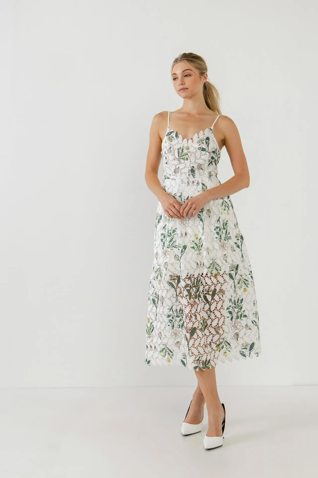 Floral Printed Lace Midi Dress sold by Endless Rose product image thumbnail 5