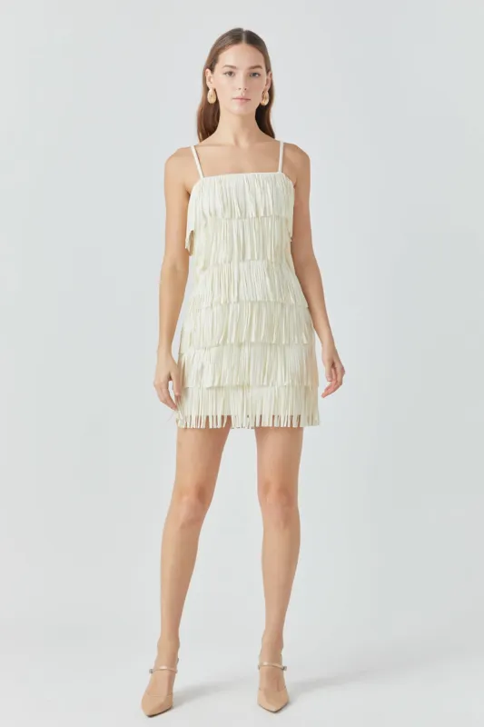 Faux Suede Fringe Mini Dress made by Endless Rose