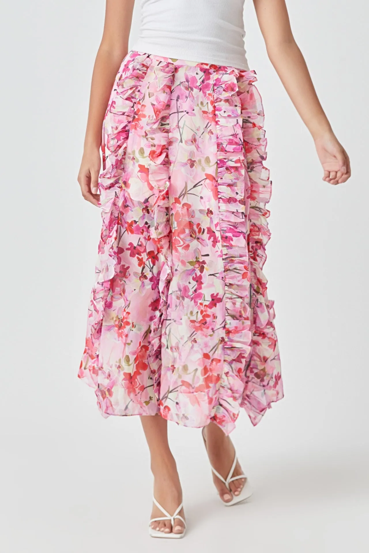 Floral Ruffled Maxi Skirt sold by Endless Rose product image thumbnail 2