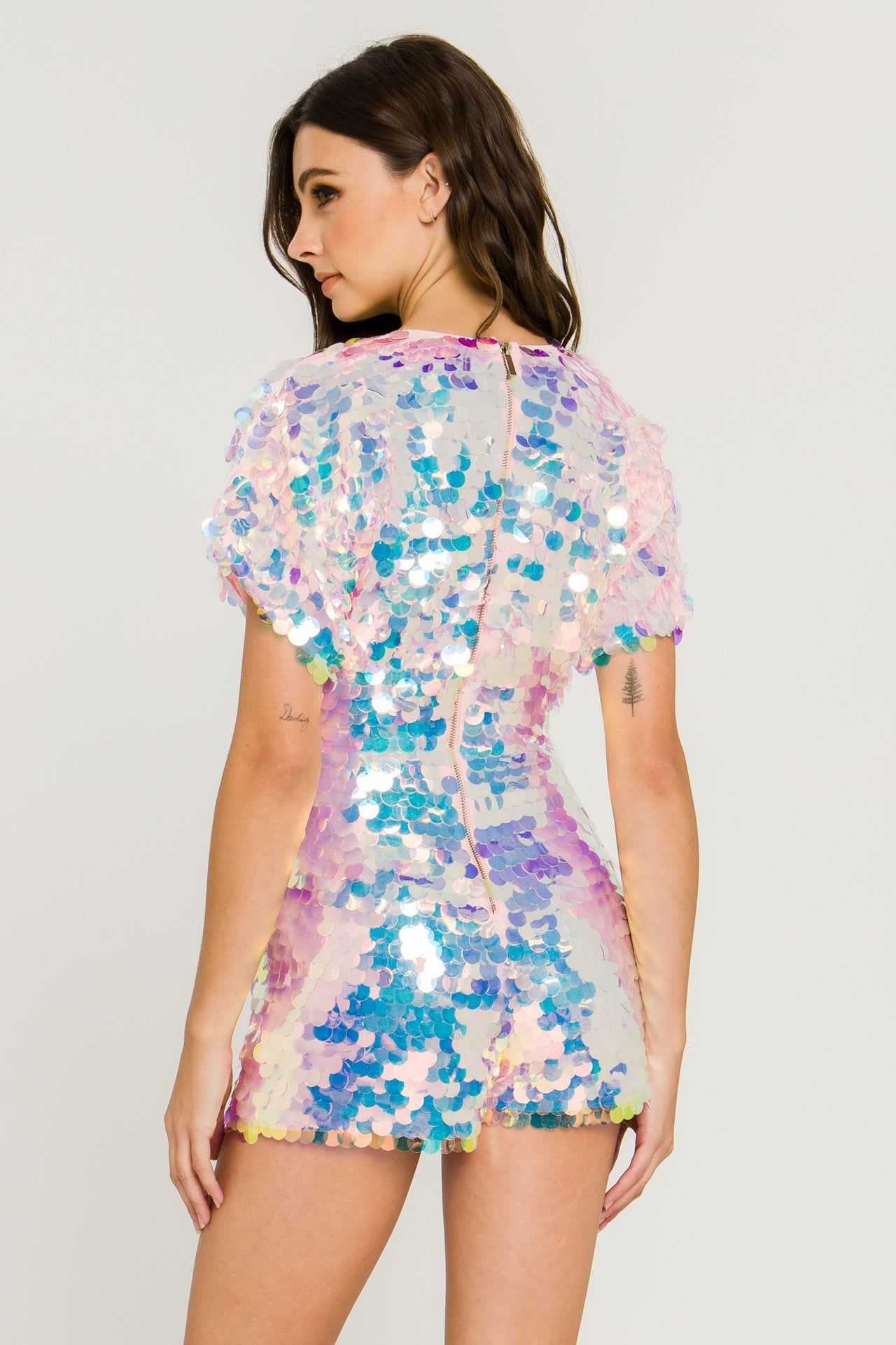 Short Sleeve Sequin Romper sold by Endless Rose product image thumbnail 4