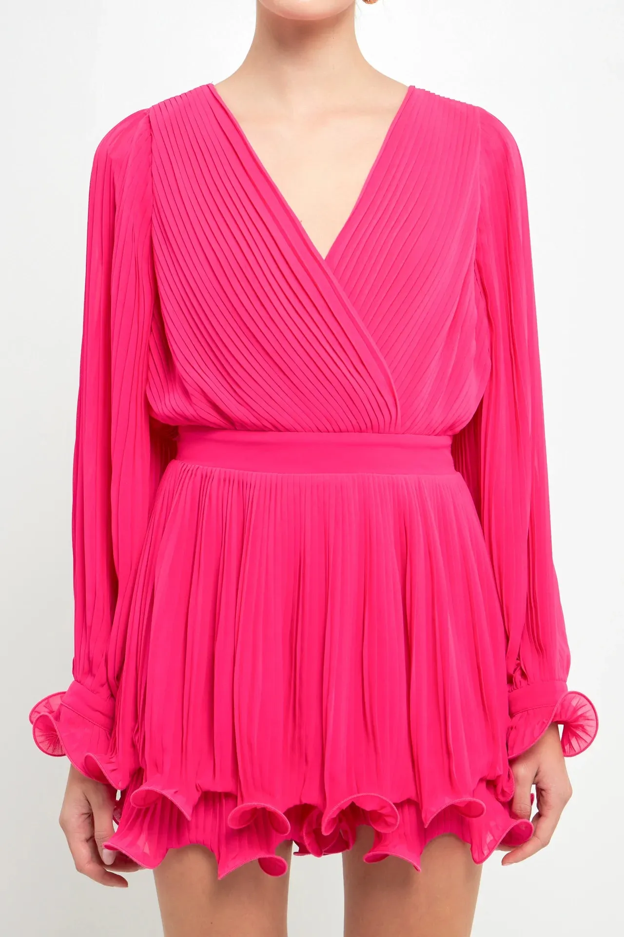 Pleated Long-Sleeve Romper sold by Endless Rose product image thumbnail 2