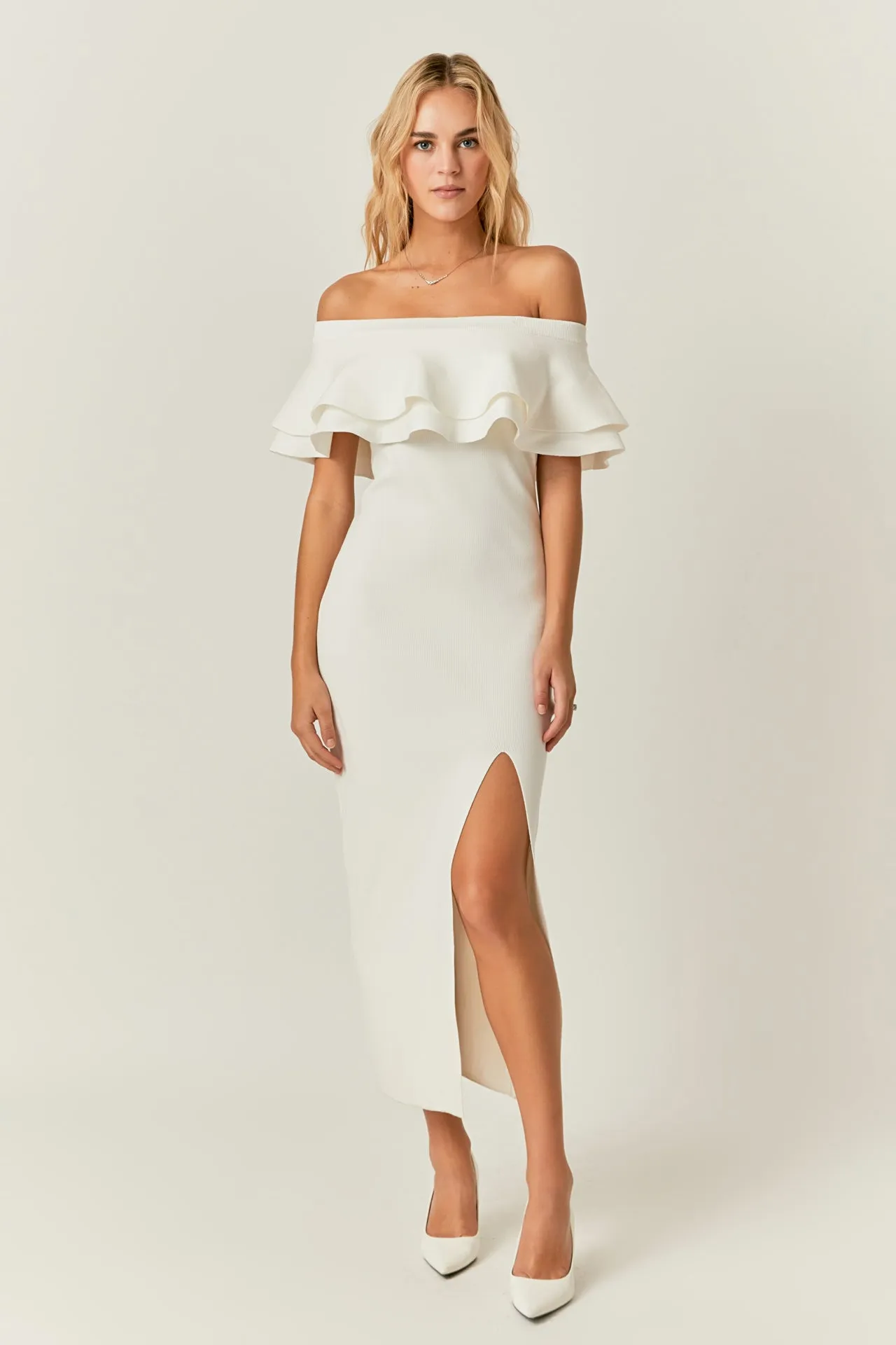 Off the Shoulder Ruffle Maxi Dress - Final Sale sold by Endless Rose
