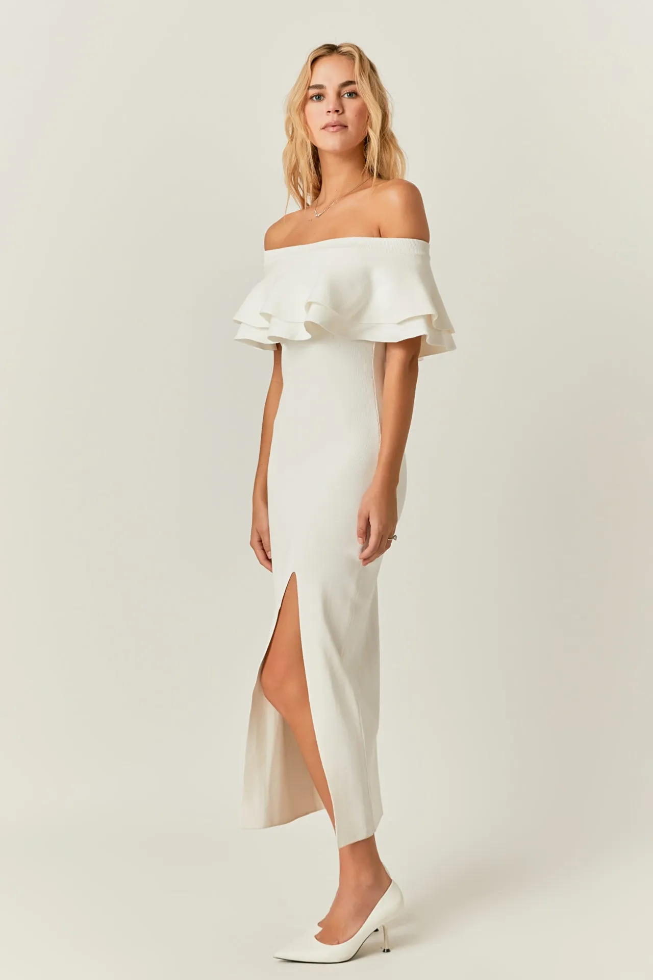 Off the Shoulder Ruffle Maxi Dress - Final Sale sold by Endless Rose product image thumbnail 3