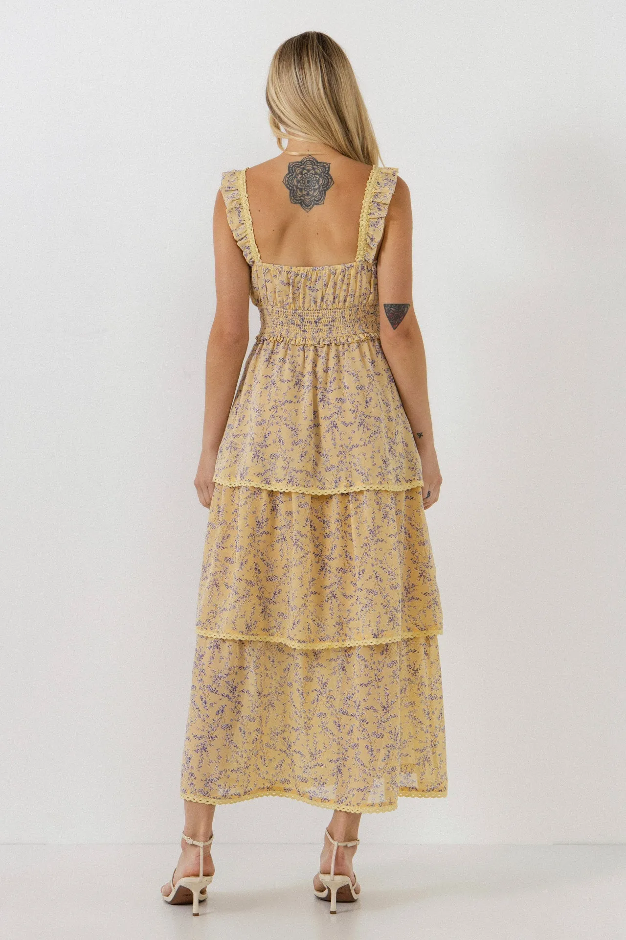 Floral Lace Trim Detail Maxi Dress sold by Endless Rose product image thumbnail 4