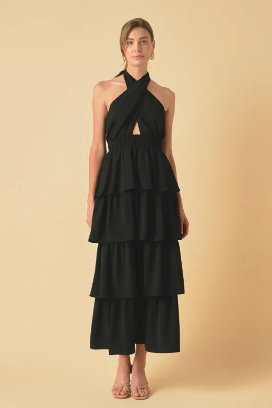 Criss Cross Halter Maxi Dress sold by Endless Rose