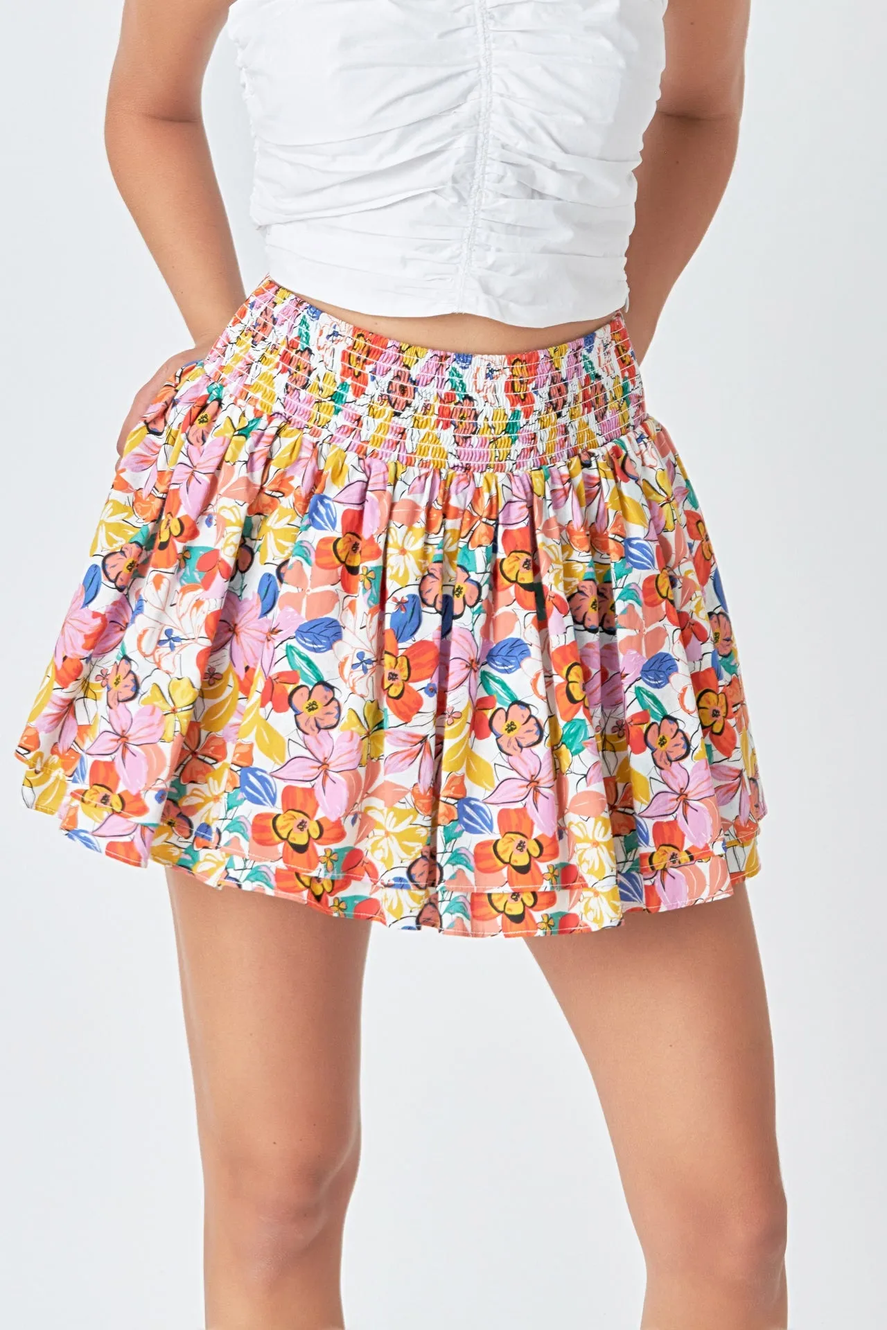 Cotton Floral Print Mini Skort sold by Endless Rose product image thumbnail 2