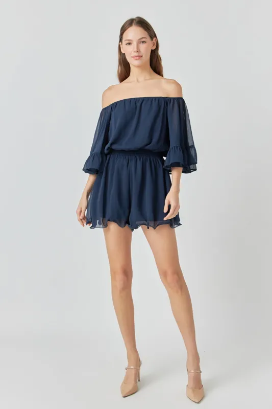 Ruffled Sleeve Romper sold by Endless Rose