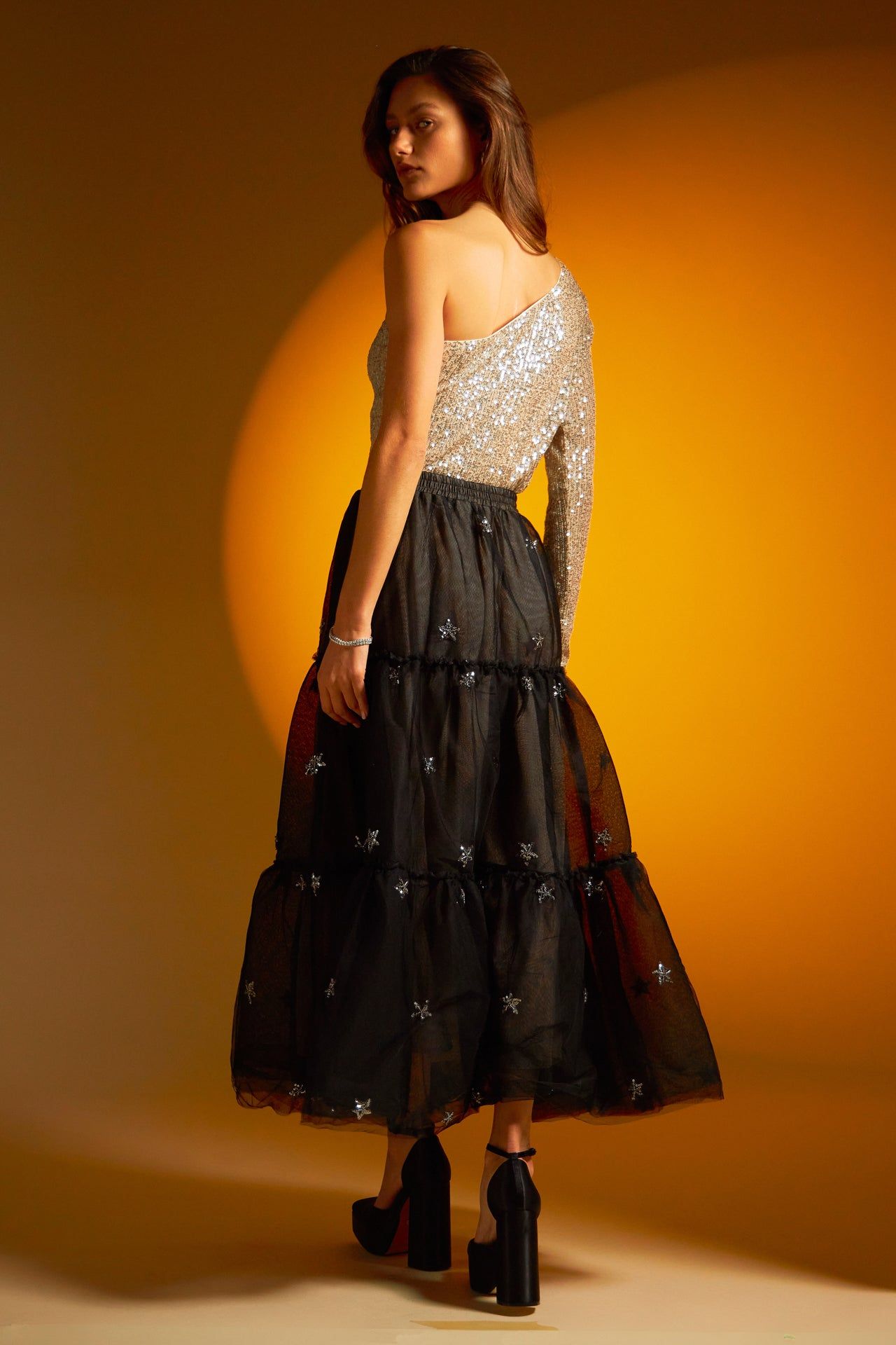 One Sleeve Sequin Crop Top sold by Endless Rose product image thumbnail 4