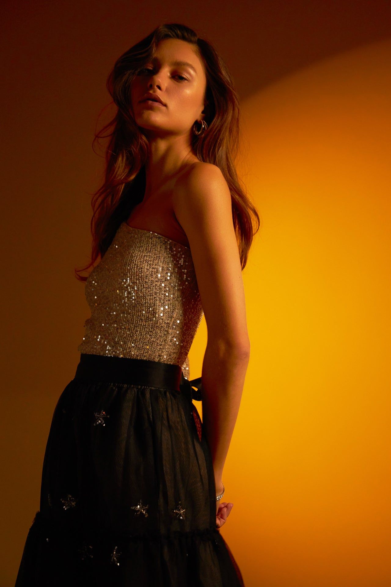 One Sleeve Sequin Crop Top sold by Endless Rose product image thumbnail 2