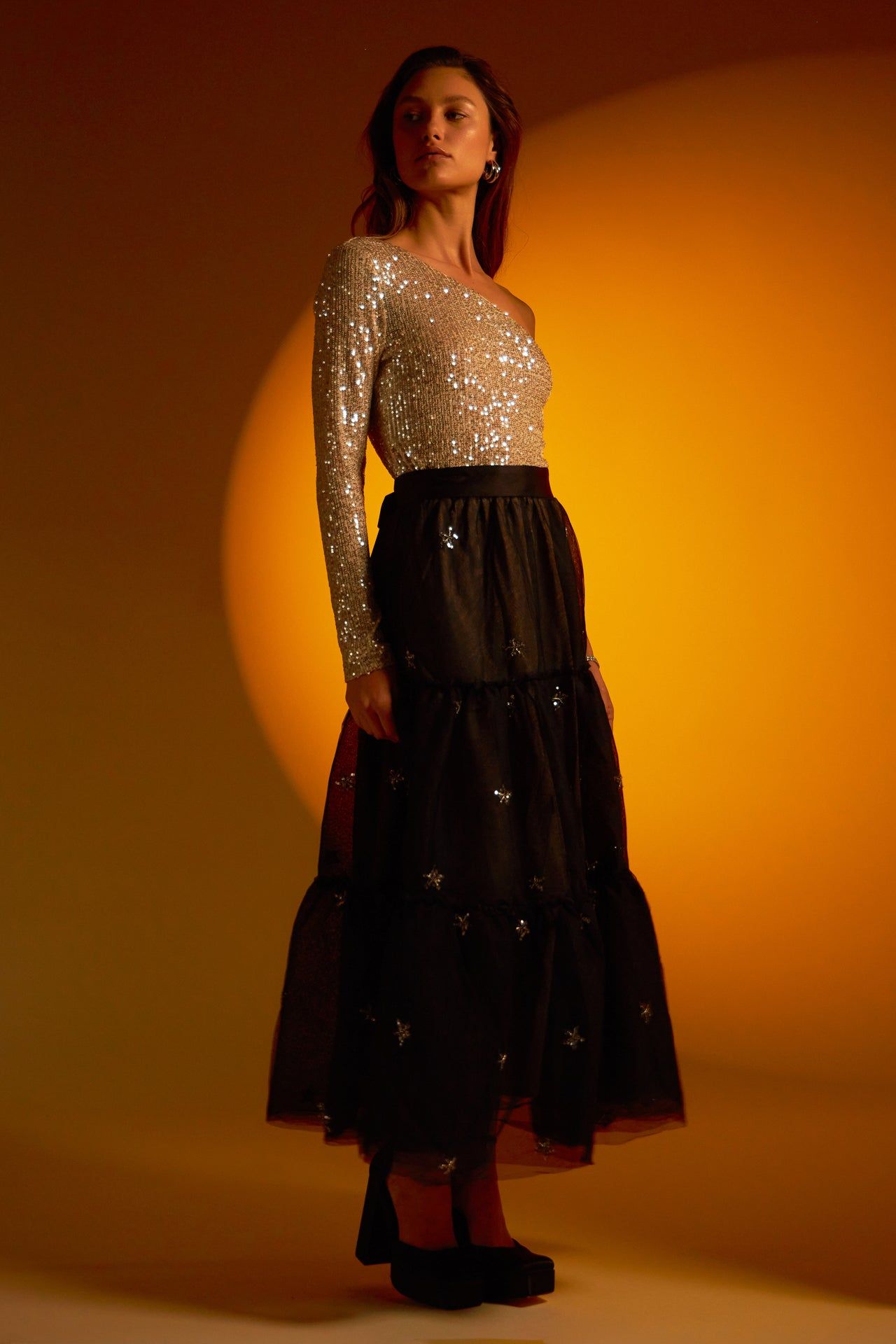 One Sleeve Sequin Crop Top sold by Endless Rose product image thumbnail 3