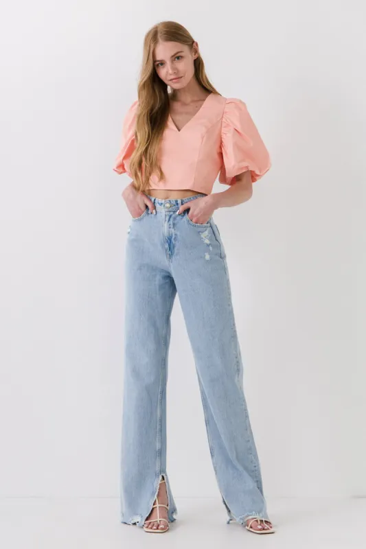 Puff Sleeve Crop Top made by Endless Rose