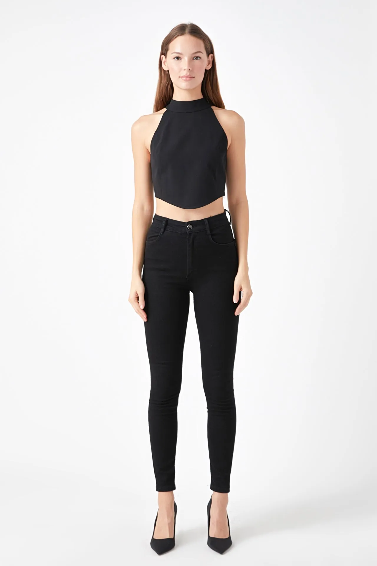 Back Tie Detail Halter Neck Top sold by Endless Rose