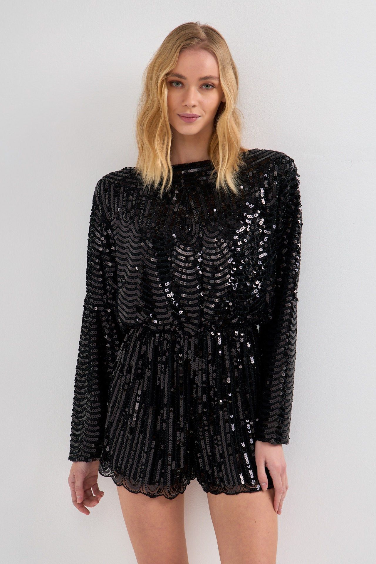 Boat Neck Sequin Romper sold by Endless Rose product image thumbnail 5