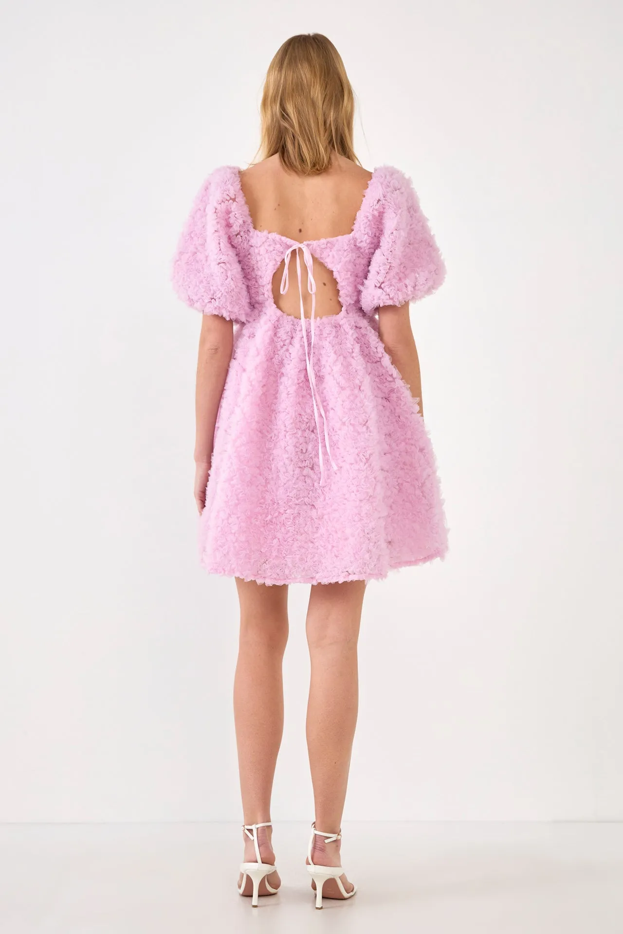 Floral Trim Fabric Back Tie Detail Mini Dress sold by Endless Rose product image thumbnail 4