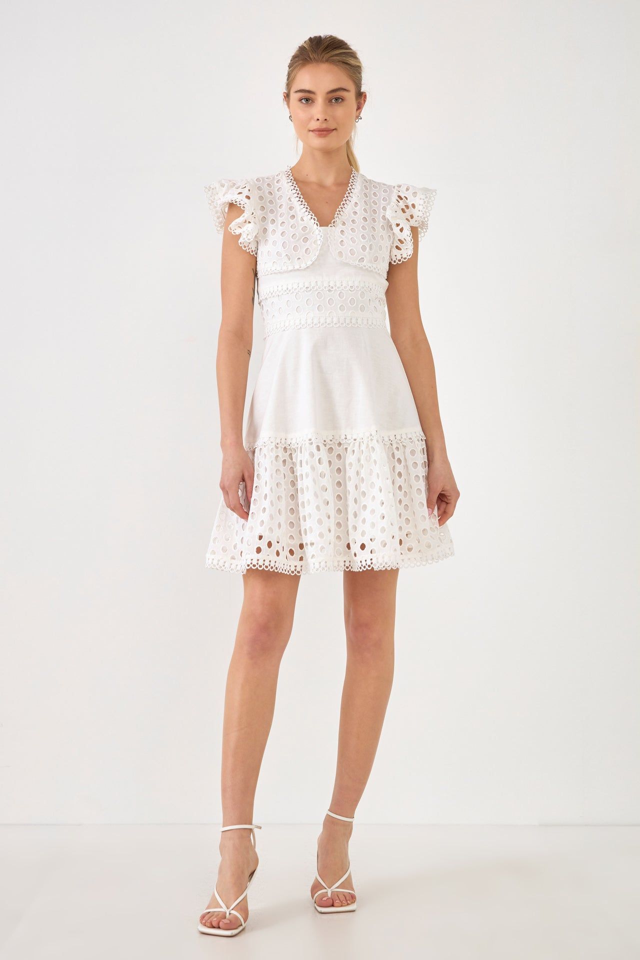 Eyelet Mixed Media Mini Dress sold by Endless Rose product image thumbnail 2