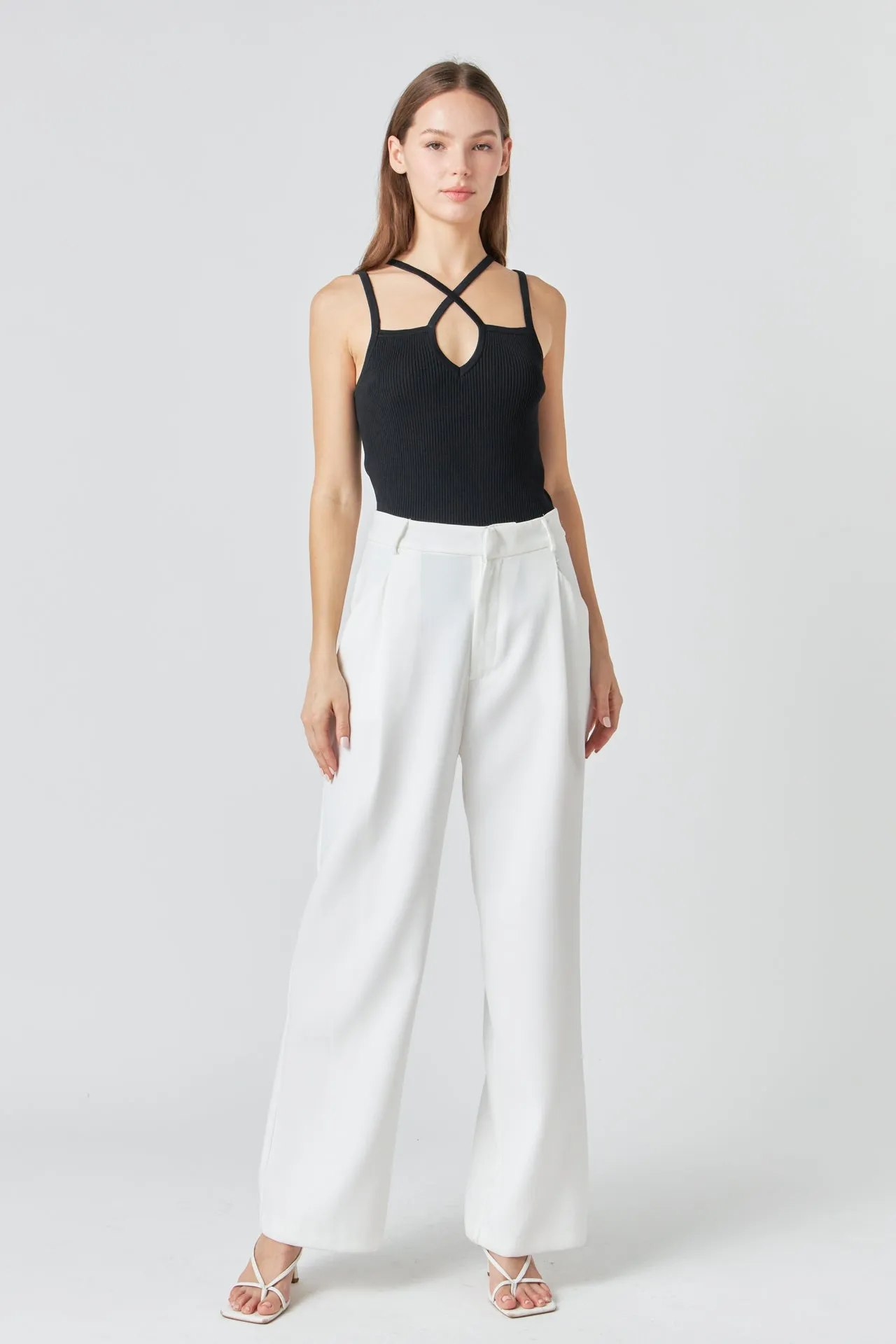 Strap Detail Fitted Knit Top sold by Endless Rose