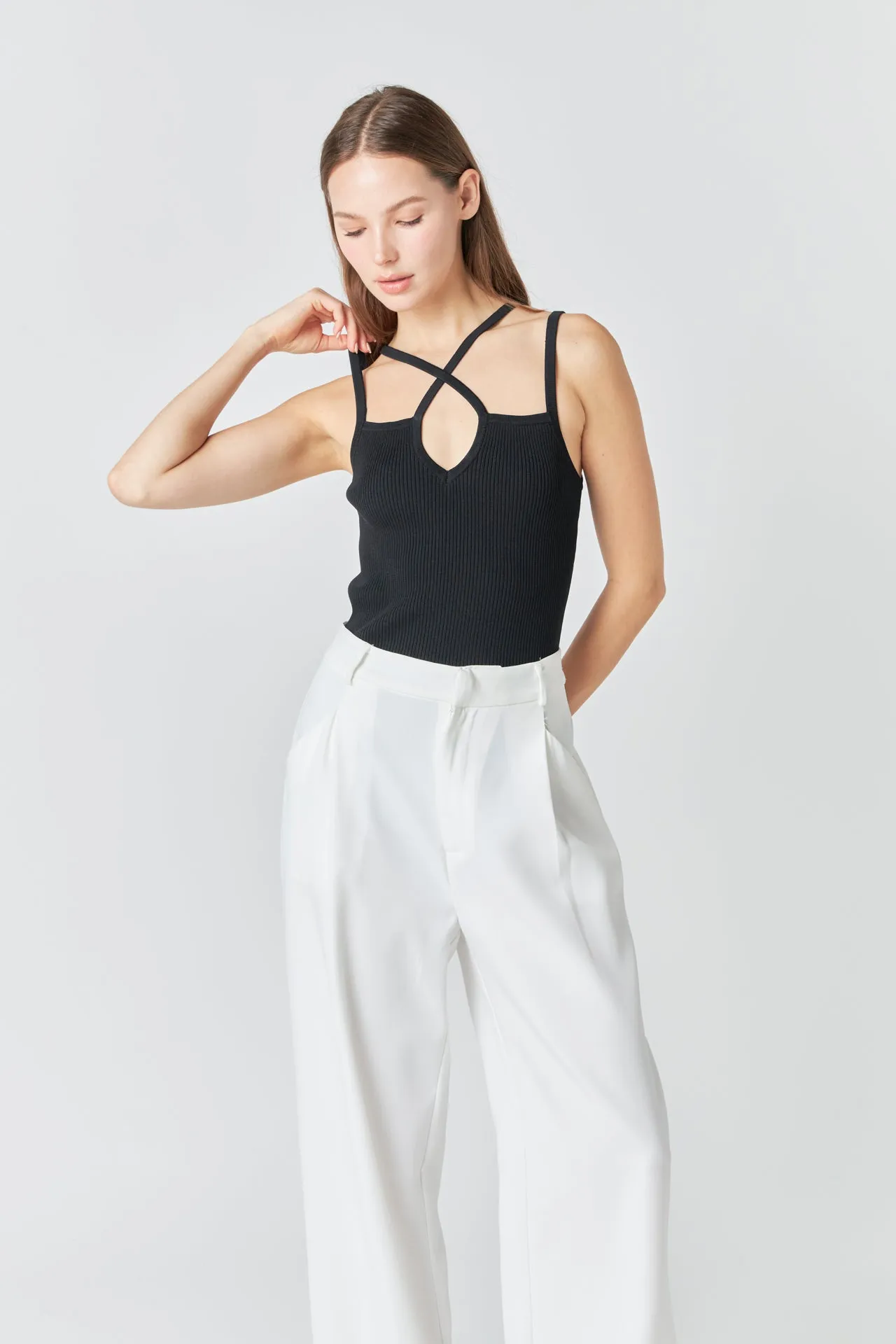 Strap Detail Fitted Knit Top sold by Endless Rose product image thumbnail 5