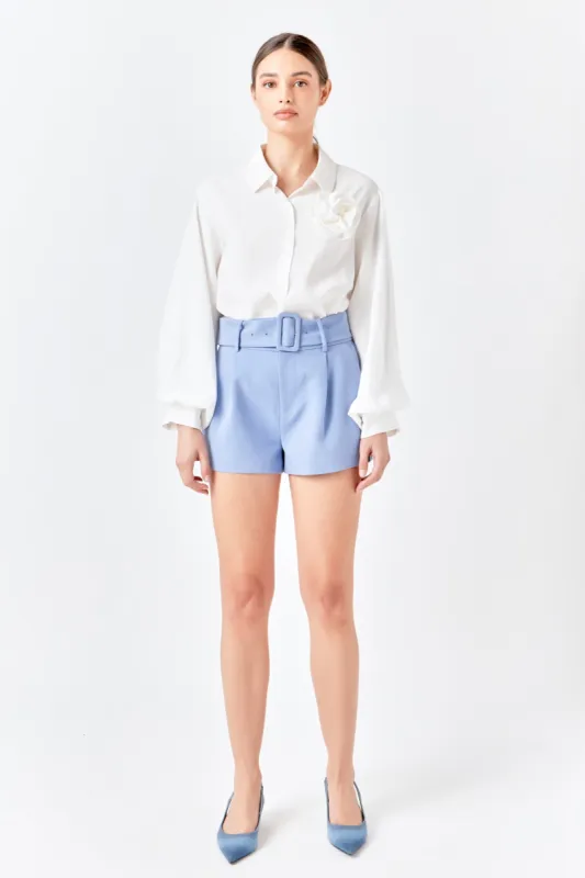 Corsage Blouson Collared Top sold by Endless Rose