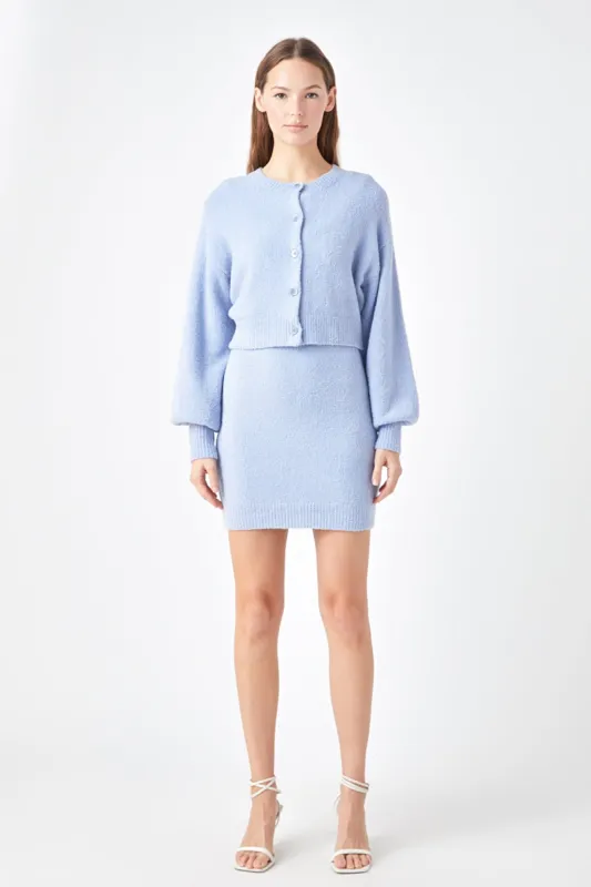 Knitted Puff Sleeve Cardigan sold by Endless Rose