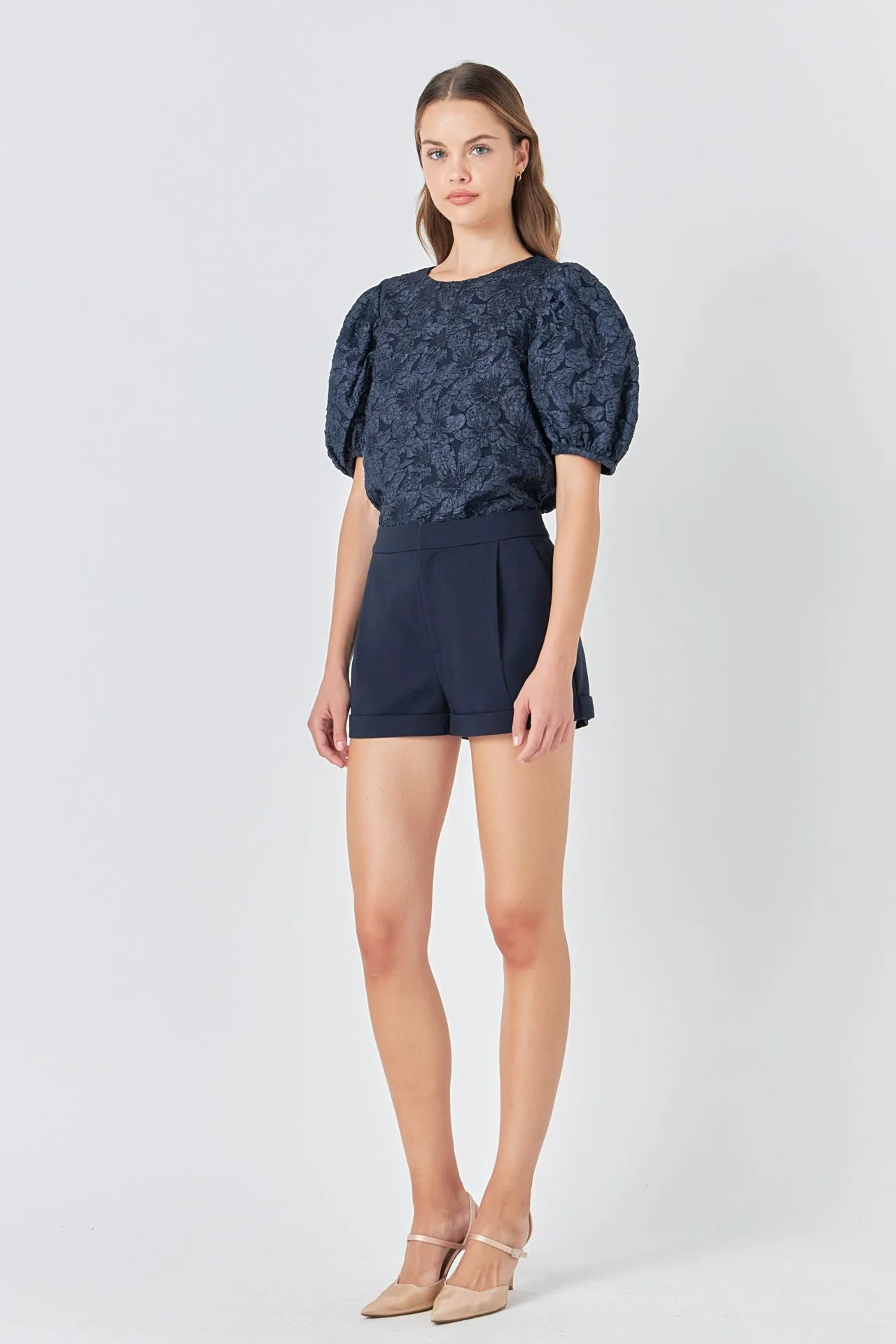 Jacquard Puff Sleeve Top sold by Endless Rose product image thumbnail 3